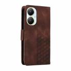 For vivo Y35M+ / Y35+ / Y27 4G Embossed Rhombus Starry Leather Phone Case(Brown) - 3