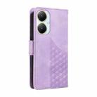 For vivo Y35M+ / Y35+ / Y27 4G Embossed Rhombus Starry Leather Phone Case(Purple) - 3