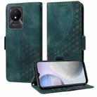 For vivo Y11 2023 / Y02 4G Embossed Rhombus Starry Leather Phone Case(Green) - 1