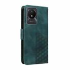 For vivo Y11 2023 / Y02 4G Embossed Rhombus Starry Leather Phone Case(Green) - 3