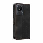 For vivo Y11 2023 / Y02 4G Embossed Rhombus Starry Leather Phone Case(Black) - 3