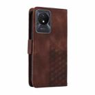 For vivo Y11 2023 / Y02 4G Embossed Rhombus Starry Leather Phone Case(Brown) - 3