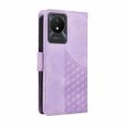 For vivo Y11 2023 / Y02 4G Embossed Rhombus Starry Leather Phone Case(Purple) - 3