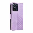 For vivo Y02s / Y56 5G Global Embossed Rhombus Starry Leather Phone Case(Purple) - 3