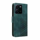 For vivo Y35 4G / Y22s / Y22 Embossed Rhombus Starry Leather Phone Case(Green) - 3