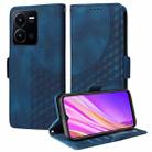 For vivo Y35 4G / Y22s / Y22 Embossed Rhombus Starry Leather Phone Case(Blue) - 1