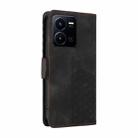 For vivo Y35 4G / Y22s / Y22 Embossed Rhombus Starry Leather Phone Case(Black) - 3