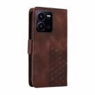 For vivo Y35 4G / Y22s / Y22 Embossed Rhombus Starry Leather Phone Case(Brown) - 3