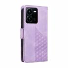 For vivo Y35 4G / Y22s / Y22 Embossed Rhombus Starry Leather Phone Case(Purple) - 3