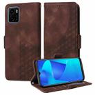 For vivo Y15A 4G Global / Y01 Embossed Rhombus Starry Leather Phone Case(Brown) - 1