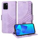 For vivo Y15A 4G Global / Y01 Embossed Rhombus Starry Leather Phone Case(Purple) - 1