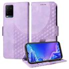 For vivo Y21 2021 / Y21s Embossed Rhombus Starry Leather Phone Case(Purple) - 1