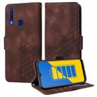 For vivo Y17 / Y15 / Y12 Embossed Rhombus Starry Leather Phone Case(Brown) - 1