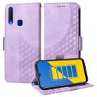 For vivo Y17 / Y15 / Y12 Embossed Rhombus Starry Leather Phone Case(Purple) - 1