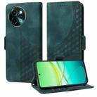 For vivo Y38 5G / T3x 5G Global Embossed Rhombus Starry Leather Phone Case(Green) - 1