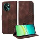 For vivo Y38 5G / T3x 5G Global Embossed Rhombus Starry Leather Phone Case(Brown) - 1