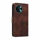 For vivo Y38 5G / T3x 5G Global Embossed Rhombus Starry Leather Phone Case(Brown) - 3