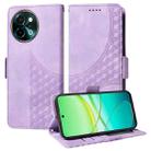 For vivo Y38 5G / T3x 5G Global Embossed Rhombus Starry Leather Phone Case(Purple) - 1