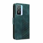 For vivo Y76 5G / Y76s Embossed Rhombus Starry Leather Phone Case(Green) - 3