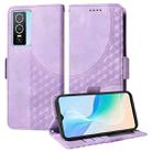 For vivo Y76 5G / Y76s Embossed Rhombus Starry Leather Phone Case(Purple) - 1