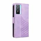 For vivo Y76 5G / Y76s Embossed Rhombus Starry Leather Phone Case(Purple) - 3