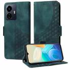 For vivo Y77 5G / iQOO Z6 Lite Global Embossed Rhombus Starry Leather Phone Case(Green) - 1