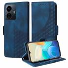 For vivo Y77 5G / iQOO Z6 Lite Global Embossed Rhombus Starry Leather Phone Case(Blue) - 1