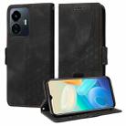 For vivo Y77 5G / iQOO Z6 Lite Global Embossed Rhombus Starry Leather Phone Case(Black) - 1