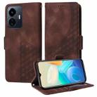 For vivo Y77 5G / iQOO Z6 Lite Global Embossed Rhombus Starry Leather Phone Case(Brown) - 1