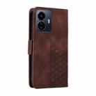 For vivo Y77 5G / iQOO Z6 Lite Global Embossed Rhombus Starry Leather Phone Case(Brown) - 3