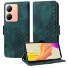 For vivo Y36 4G / 5G Global Embossed Rhombus Starry Leather Phone Case(Green) - 1