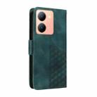 For vivo Y36 4G / 5G Global Embossed Rhombus Starry Leather Phone Case(Green) - 3