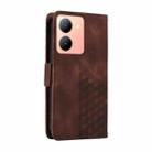 For vivo Y36 4G / 5G Global Embossed Rhombus Starry Leather Phone Case(Brown) - 3