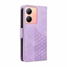 For vivo Y36 4G / 5G Global Embossed Rhombus Starry Leather Phone Case(Purple) - 3