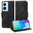 For vivo Y78 5G Global / V29 Lite Embossed Rhombus Starry Leather Phone Case(Black) - 1