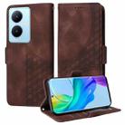 For vivo Y78 5G Global / V29 Lite Embossed Rhombus Starry Leather Phone Case(Brown) - 1