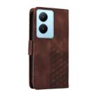 For vivo Y78 5G Global / V29 Lite Embossed Rhombus Starry Leather Phone Case(Brown) - 3