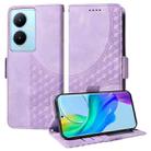 For vivo Y78 5G Global / V29 Lite Embossed Rhombus Starry Leather Phone Case(Purple) - 1