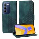 For vivo Y100 IDN / Y200e Global Embossed Rhombus Starry Leather Phone Case(Green) - 1