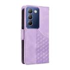 For vivo Y100 IDN / Y200e Global Embossed Rhombus Starry Leather Phone Case(Purple) - 3