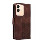 For vivo Y200 / V29E Global Embossed Rhombus Starry Leather Phone Case(Brown) - 3