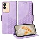 For vivo Y200 / V29E Global Embossed Rhombus Starry Leather Phone Case(Purple) - 1