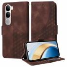 For vivo V40 Lite 4G / 5G IDN Embossed Rhombus Starry Leather Phone Case(Brown) - 1