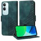 For vivo Y19s Embossed Rhombus Starry Leather Phone Case(Green) - 1