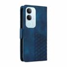 For vivo Y19s Embossed Rhombus Starry Leather Phone Case(Blue) - 3