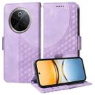 For vivo Y300 Pro Embossed Rhombus Starry Leather Phone Case(Purple) - 1