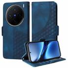 For vivo X200 Embossed Rhombus Starry Leather Phone Case(Blue) - 1