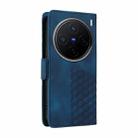 For vivo X200 Embossed Rhombus Starry Leather Phone Case(Blue) - 3