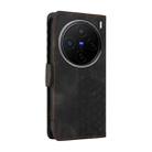 For vivo X200 Embossed Rhombus Starry Leather Phone Case(Black) - 3