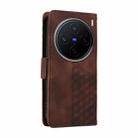 For vivo X200 Embossed Rhombus Starry Leather Phone Case(Brown) - 3